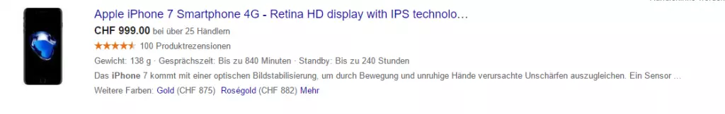 Beispiel einer Produktebewertung