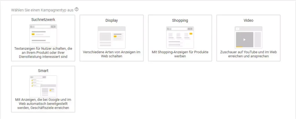 Übersicht der Kampagnentypen
