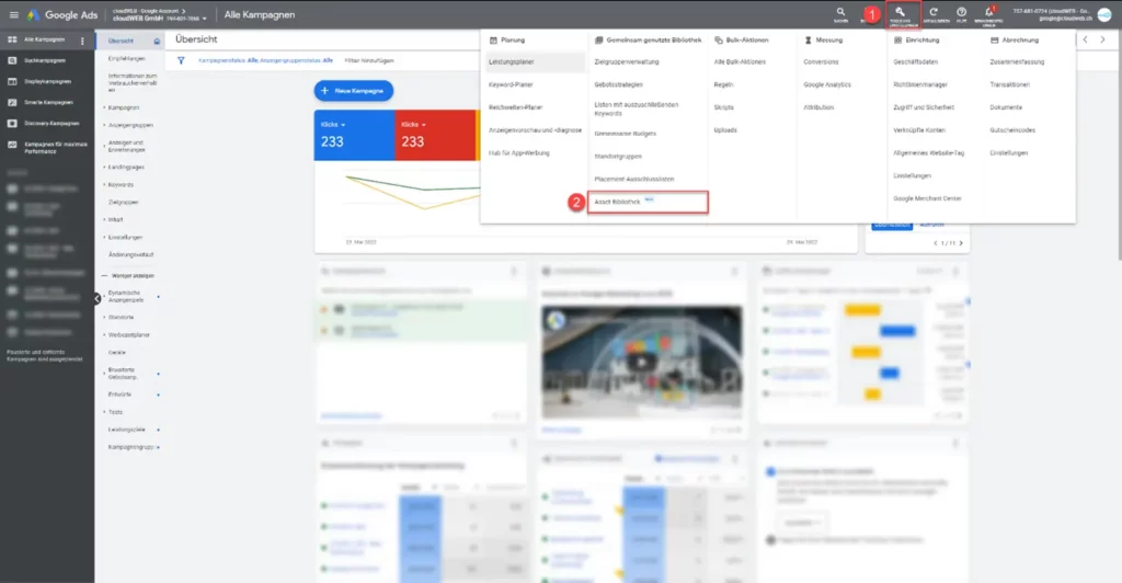 Hier findest Du das Google Ads Video Tool