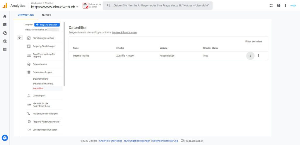 Google Analytics 4 Filter Status Test