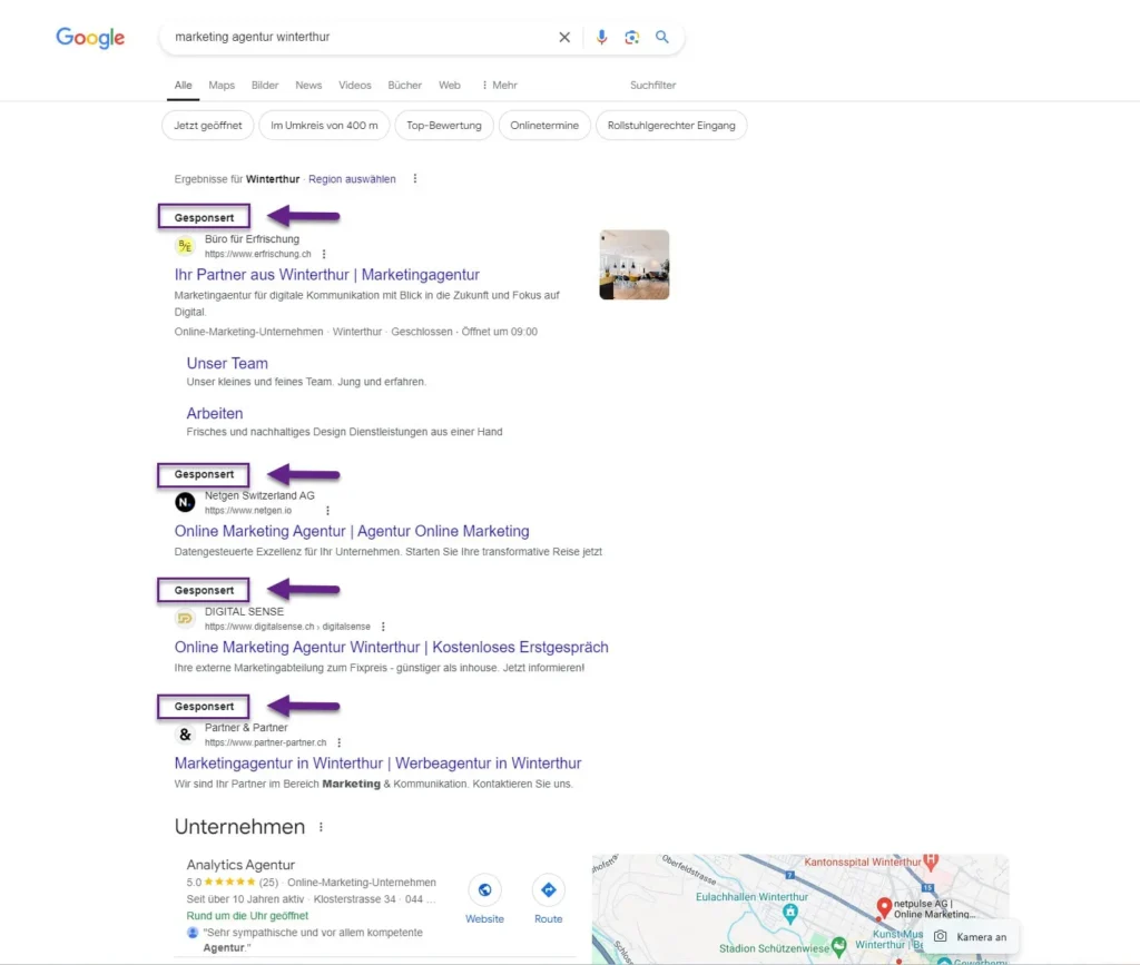 google ads werbeanzeigen