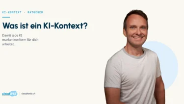 Beitragsbild: Der KI-Kontext deines Unternehmens. cloudWEB-Ratgeber, Porträt Thomas Hasenfratz.