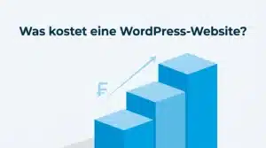 Aufsteigende Preis-Stufen mit Schweizer-Franken-Symbol zur Frage, was eine WordPress-Website kostet